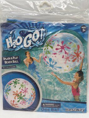 H2OGO! Splash & Play Inflatable Beach Ball 48-Inch Diameter Fun Outdoor Water To